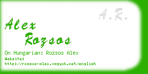 alex rozsos business card